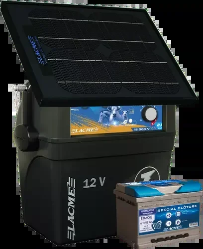Electrificateur autonome Lacmé Secur star 14w+accu 62ah