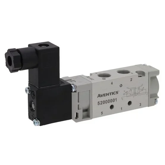 Electrodistributeur pneumatique EMERSON – ASCO série 521 fonction 5/3 W1, Assistée/Assistée, G 1/4, 24V c.c.