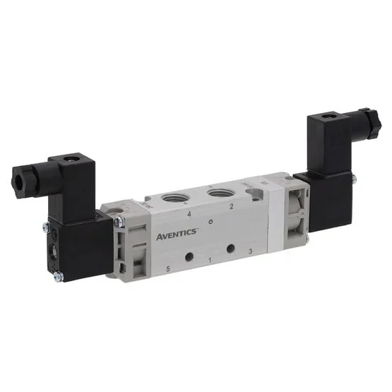 Electrodistributeur pneumatique EMERSON – ASCO série 521 fonction 5/3 W3, Assistée/Assistée, G 1/4, 230V c.a.