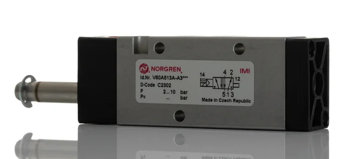 Electrodistributeur pneumatique Norgren série V60 fonction 5/2, Soénoïde/Air, G 1/8