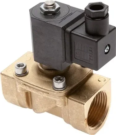 Électrovanne 2/2 voies en laiton G 1-1/4&Prime;, 0 – 10 bar, normalement fermée (NF) 230 V, joint EPDM