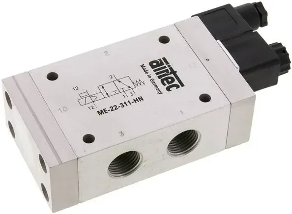 electrovanne 3/2 avec connexion d&rsquo;air extérieur, G 1/2&Prime; (pilote G 1/8&Prime;) 24VAC, 0 à 10 bar