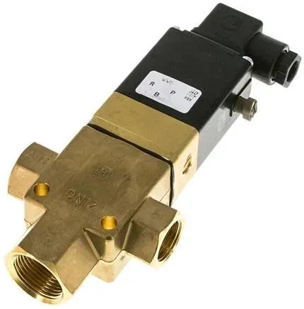 Électrovanne 3/2 voies G 1/2″ (air d’échappement G 3/4″) normalement fermée (NF) 230 V