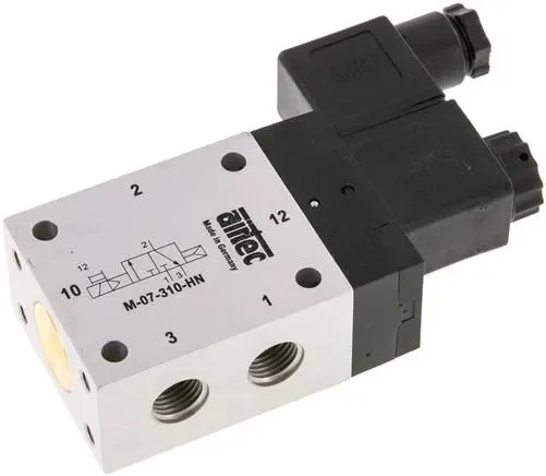 Électrovanne 3/2 voies, G 1/4&Prime;, rappel par ressort pneumatique (NO), 24 V CA