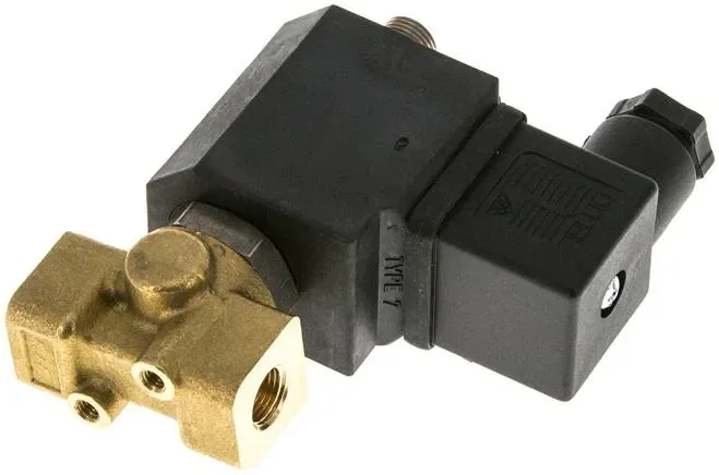 Électrovanne 3/2 voies G 1/8&Prime; normalement ouverte (NO) 24 VCA