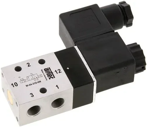 Électrovanne 3/2 voies, G 1/8&Prime;, rappel par ressort pneumatique (NF), 12 V=, NW 4