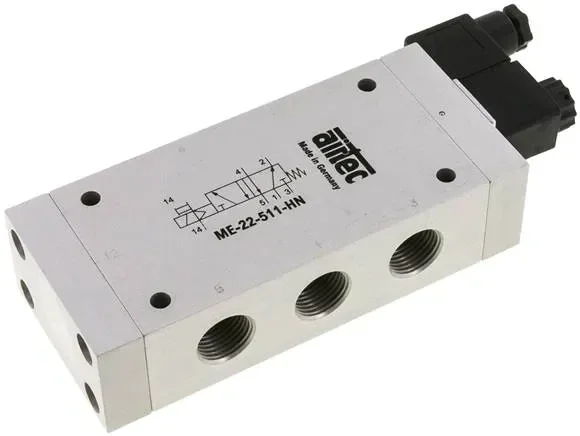 electrovanne 5/2 avec connexion d&rsquo;air extérieur, G 1/2&Prime; (pilote G 1/8&Prime;) 12V=