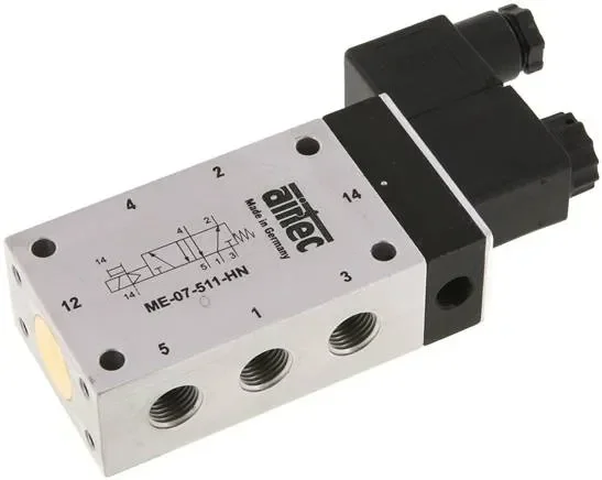 electrovanne 5/2 avec connexion d&rsquo;air extérieur, G 1/4&Prime; (pilote G 1/8&Prime;) 115V