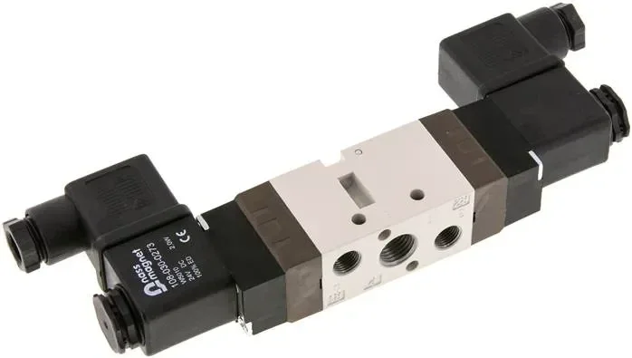 electrovanne 5/2, G 1/4&Prime; (évacuation G 1/8&Prime;), vanne à impulsion, 12 V=
