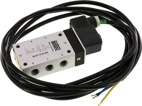 electrovanne 5/2, G 1/4&Prime;, ressort pneumatique, 24 V=(ATEX), avec 3m de câble