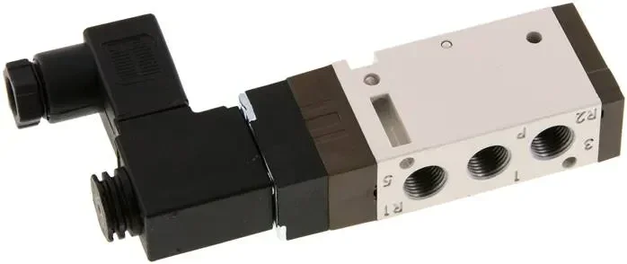 electrovanne 5/2, G 1/8&Prime;, rappel par ressort, 12 V=, connecteur normalisé taille 0