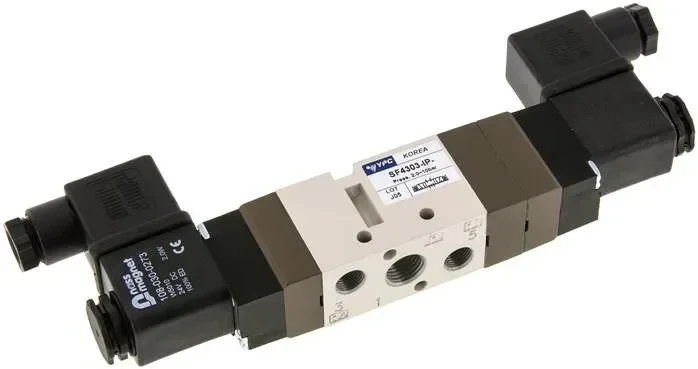 electrovanne 5/3 voies, G 1/4&Prime; (évacuation G 1/8&Prime;), position centrale fermée, 115 V