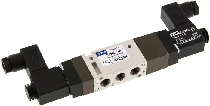 electrovanne 5/3 voies, G 1/8&Prime;, position centrale à l&rsquo;échappement, 24 V AC