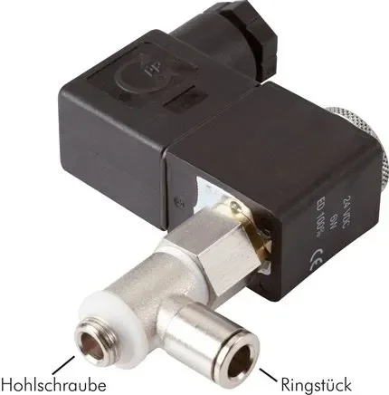 Électrovanne à vis creuse G 1/8&Prime;-4, 3/2 voies, 24 V AC (NO)