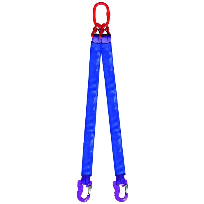 Élingue ronde 2 brins cmu 1,4 t anneau + crochets lg. 5 m (angle 0 à 45°) LEVAC – 4432A50