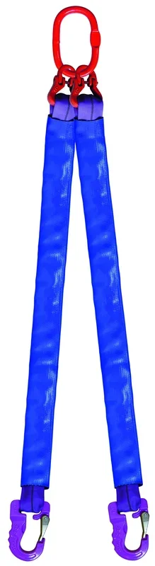 Élingue ronde 2 brins cmu 2,8 t anneau + crochets lg. 1 m (angle 0 à 45°) LEVAC – 4432B10