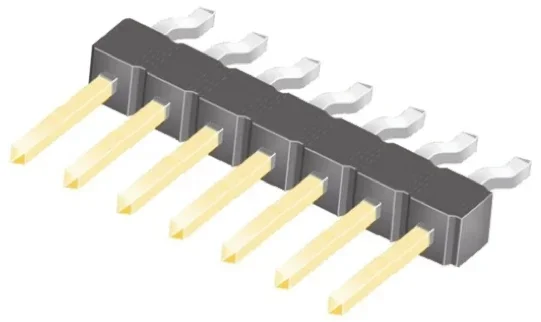 Embase à broches Samtec TSM, 7 pôles , 2.54mm 1 rangée, 7.0A, Angle droit