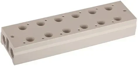 Embase multiple pour vannes 3/2 Raccord G 1/4, 3/8 /7 positions de vanne 116236