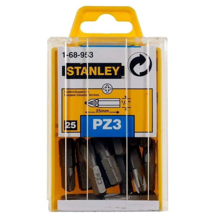 Embouts de vissage Pozidriv PZ3 25 mm – 25 pièces – 1-68-953 – STANLEY