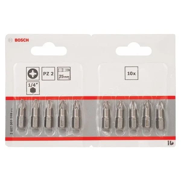 Embouts vis Pozidriv PZ2 25mm sachet de 10 Bosch