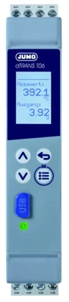 Émetteur de température Jumo, -200°C → 850°C, PT100, 110 → 240 V c.a.