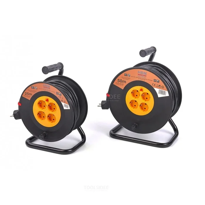 Enrouleur HBM Power, Enrouleur de câble 3 x 1,5 mm 50 mètres