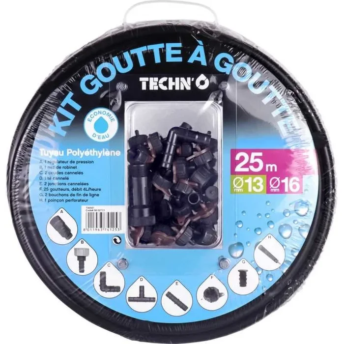 Ensemble complet pour installation arrosage goutte a goutte – Techn’O Fitt – Longueur 25 metres