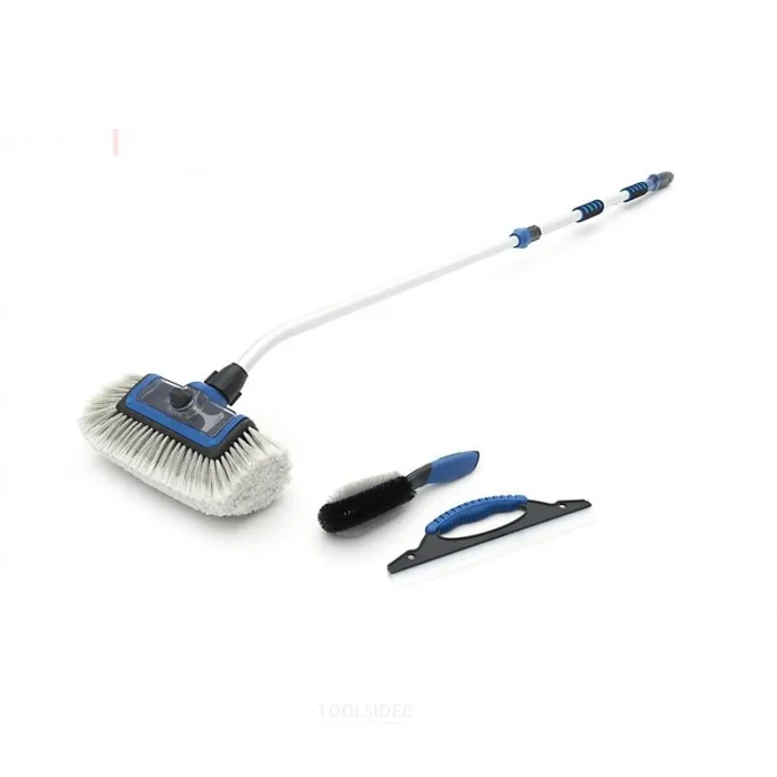 Ensemble de nettoyage de voiture HBM avec manche télescopique, 3 pièces