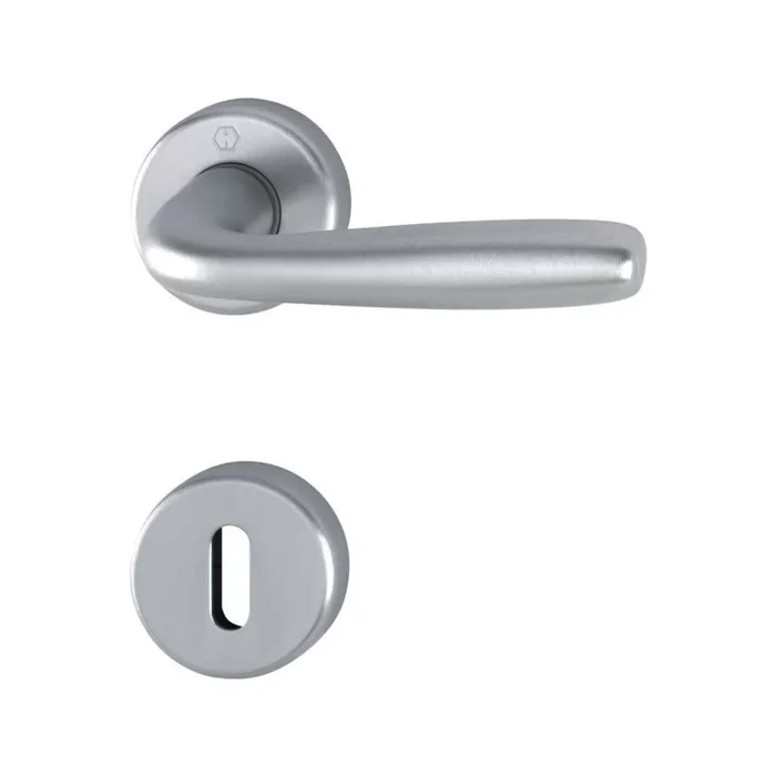 Ensemble sur rosace Maribor Hoppe Alu finition chrome mat pour porte de 37 – 47 mm