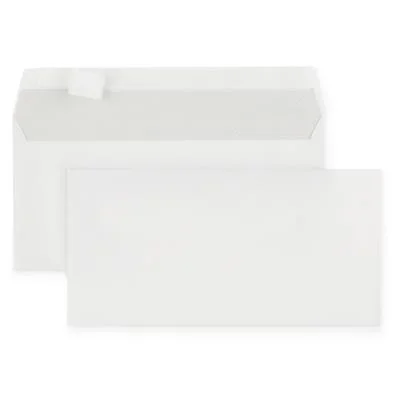 Enveloppe blanche Mondoffice – DL 110 x 220 mm – sans fenêtre – fermeture autocollante avec bande protectrice – papier 80 g