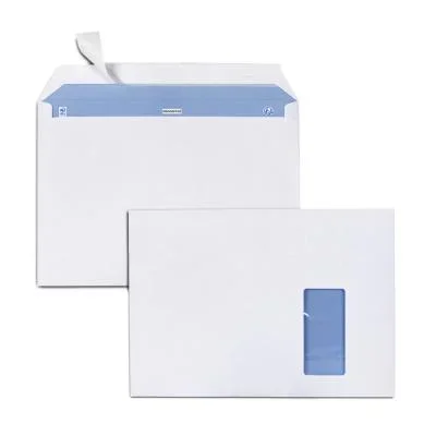 Enveloppe blanche Mondoffice Premium format C4 – 229 x 324 mm – avec fenêtre ouverture grand côté – Fermeture auto-adhésive – Papier vélin 100 g/m²