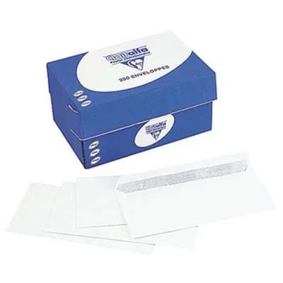 Enveloppes 110 x 220 Clairefontaine – blanches – fenêtre 35×100 – auto-adhésives – 90 g – boîte de 250
