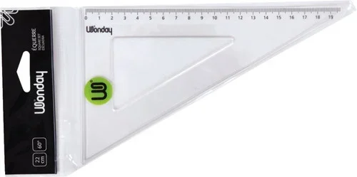 Équerre plastique graduée, 60° 21 cm
