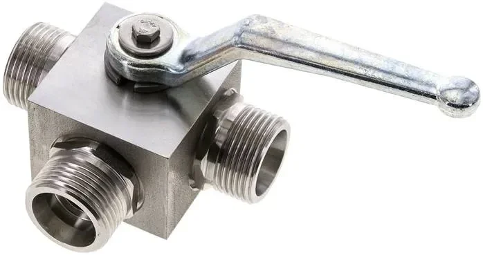 ES-Vanne à bille haute pression à 3 voies, perçage en L, 20 S (M30x2), 0 à 400bars