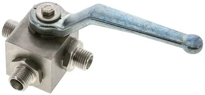 ES-Vanne à bille haute pression à 3 voies, perçage en T, 8 L (M14x1,5), 0 à 315bars