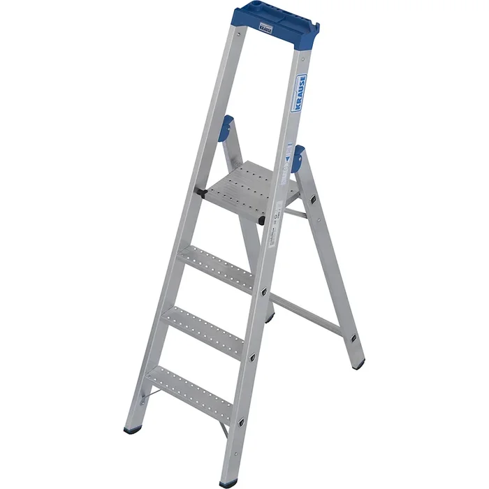 Escabeau à marches en aluminium, avec revêtement antidérapant R13 – KRAUSE
