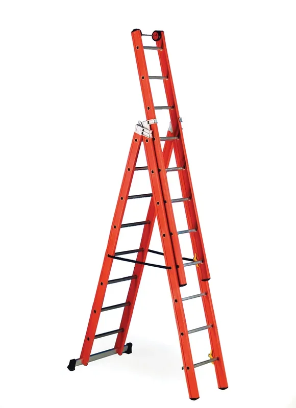 Escabeau RS PRO en Fibre de verre, 3 x 8 marches , hauteur déployée 5.47m