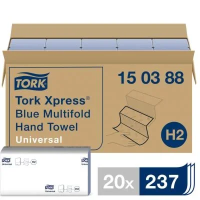 Essuie-mains plié Xpress Universal – 150388 – pliage en Z double épaisseur gaufré – 20 x 237 unités – pour TORK H2