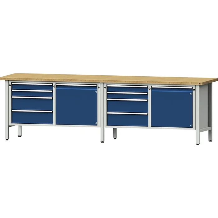Établi de largeur 2800 mm, sur piétement – ANKE