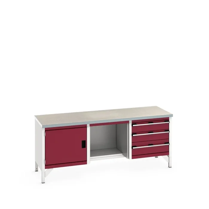Etabli de rangement Bott, Larg. 2000mm x Haut. 840mm x Prof. 750mm