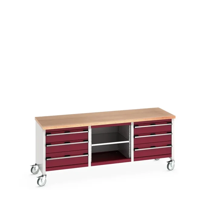 Etabli de rangement Bott, Larg. 2000mm x Haut. 840mm x Prof. 750mm