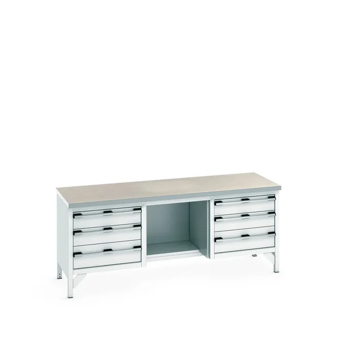 Etabli de rangement Bott, Larg. 2000mm x Haut. 840mm x Prof. 750mm