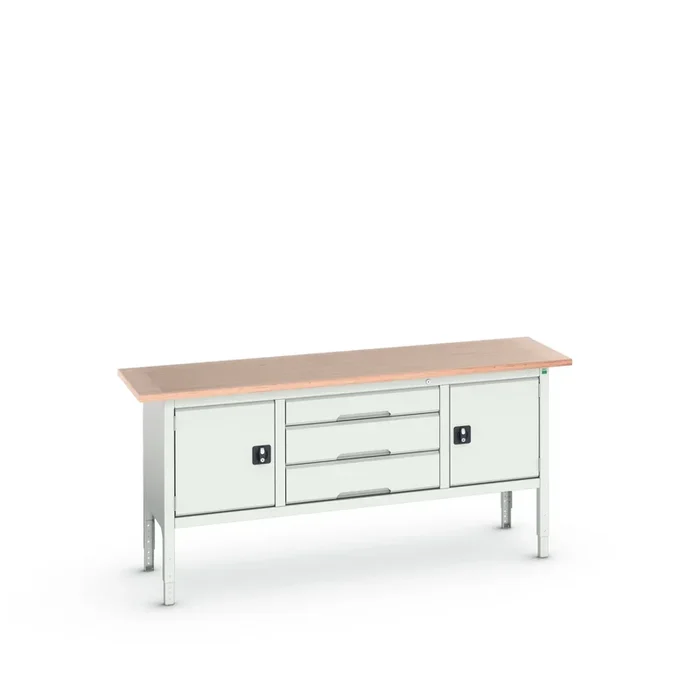 Etabli de rangement Bott, Larg. 2000mm x Haut. 930mm x Prof. 600mm, charge max. 75kg