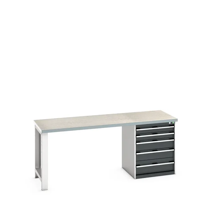 Etabli sur piédestal Bott, Larg. 2000mm x Haut. 840mm x Prof. 750mm