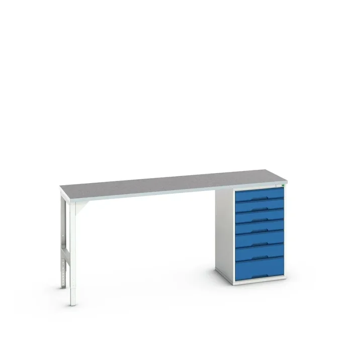 Etabli sur piédestal Bott, Larg. 2000mm x Haut. 930mm x Prof. 600mm, charge max. 300kg