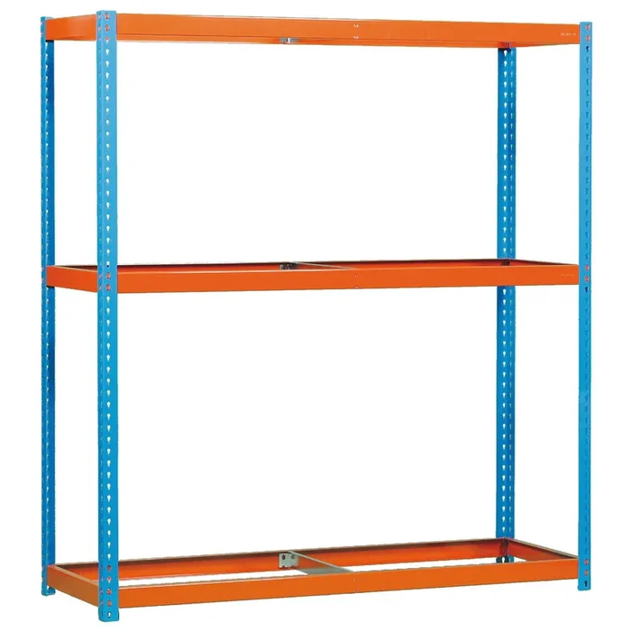 Étagère charge moyenne 500 à 600kg – 2000x1500x750 – 3 niveaux Bleu/Orange – SIMON RACK – 8435104990315