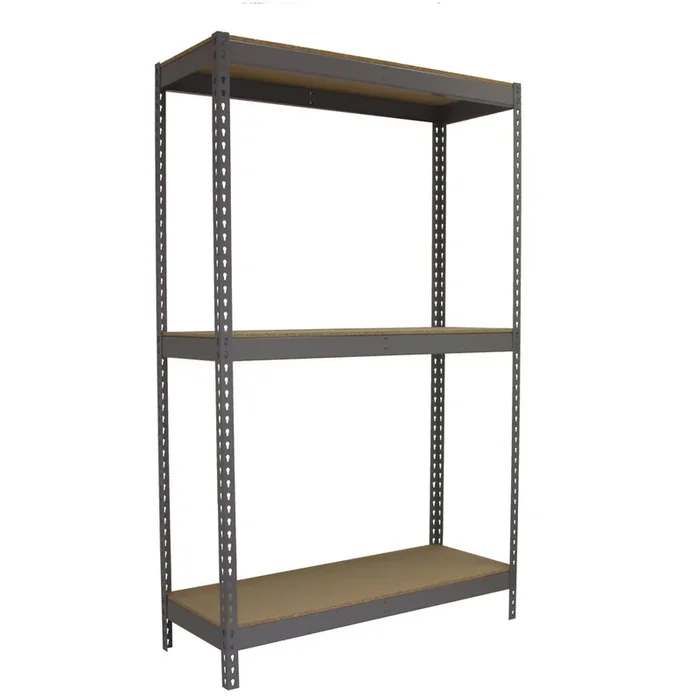 Étagère charge moyenne 500 à 600kg – 2000x2400x900 – 3 niveaux Gris/Bois – SIMON RACK – 8435104976159