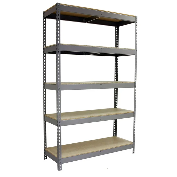 Étagère charge moyenne 500 à 600kg – 3000x1500x450 – 5 niveaux Gris/Bois – SIMON RACK – 8435104976807
