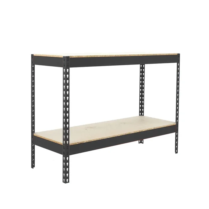 Étagère charge moyenne 500 à 600kg – 900x1200x600 – 2 niveaux Anthracite/Bois – SIMON RACK – 8425437100444