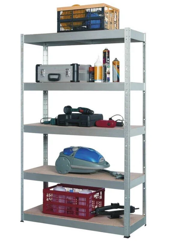 Etagère métallique à emboîter 5 tablettes bois 1800x900x600mm max 2T – 09066